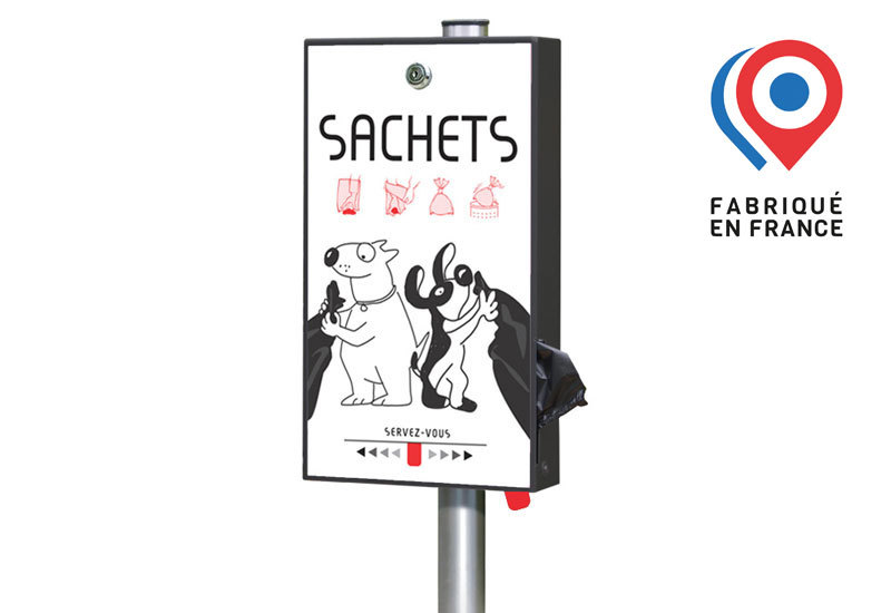 Panneau & Distributeur de sachets à l’unité Distributeur sacs à crottes Néo