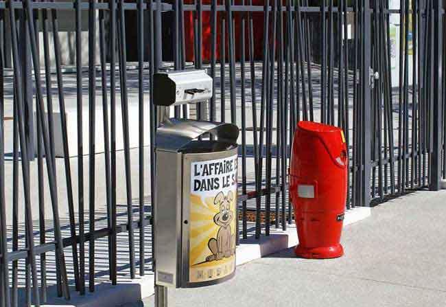 Street bin and poop bag dispenser